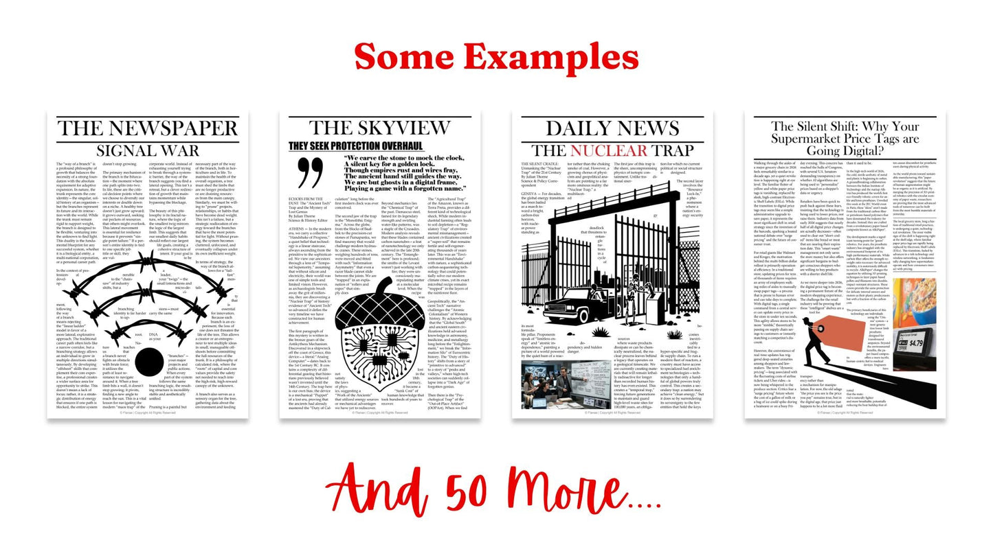 Mega Premium Newspaper Editorial Layouts & Illustration Bundle