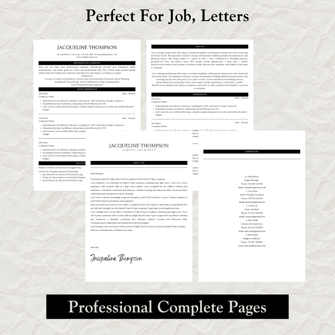 Professional Resume Template Bundle | Fully Editable