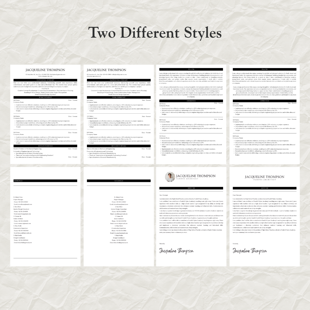 Professional Resume Template Bundle | Fully Editable