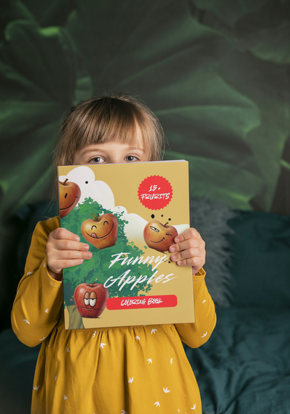 Funny Apples Coloring Book For Childrens