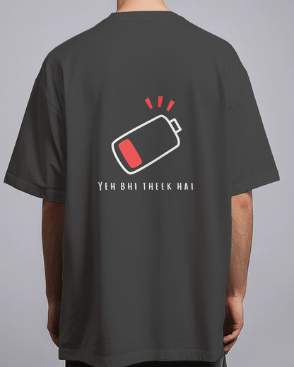 Graphic Drop Shoulder Tee - Ye Bhi Thek Hai