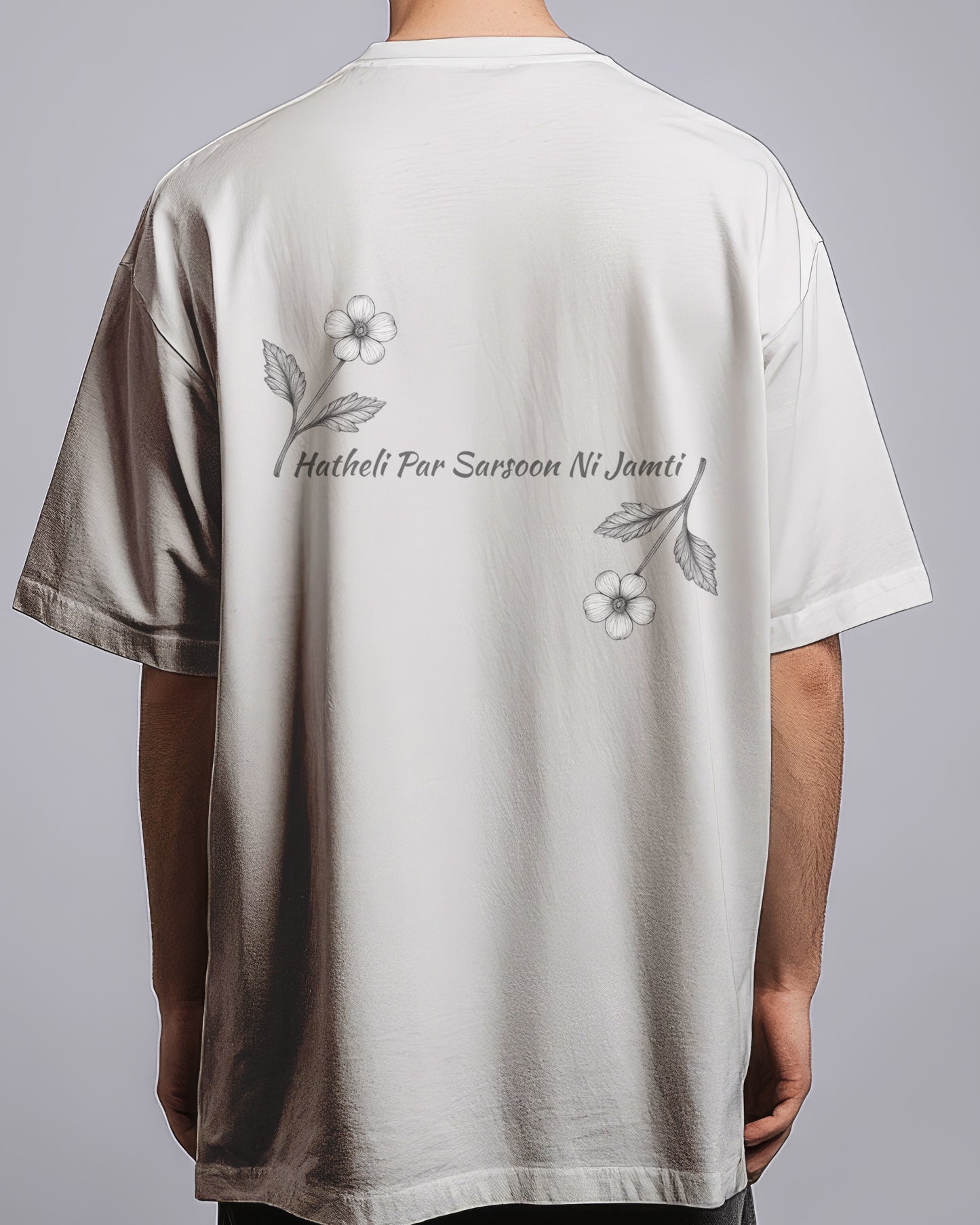 Graphic Drop Shoulder Tee - Hatheli Par Sarson Ni Jamti