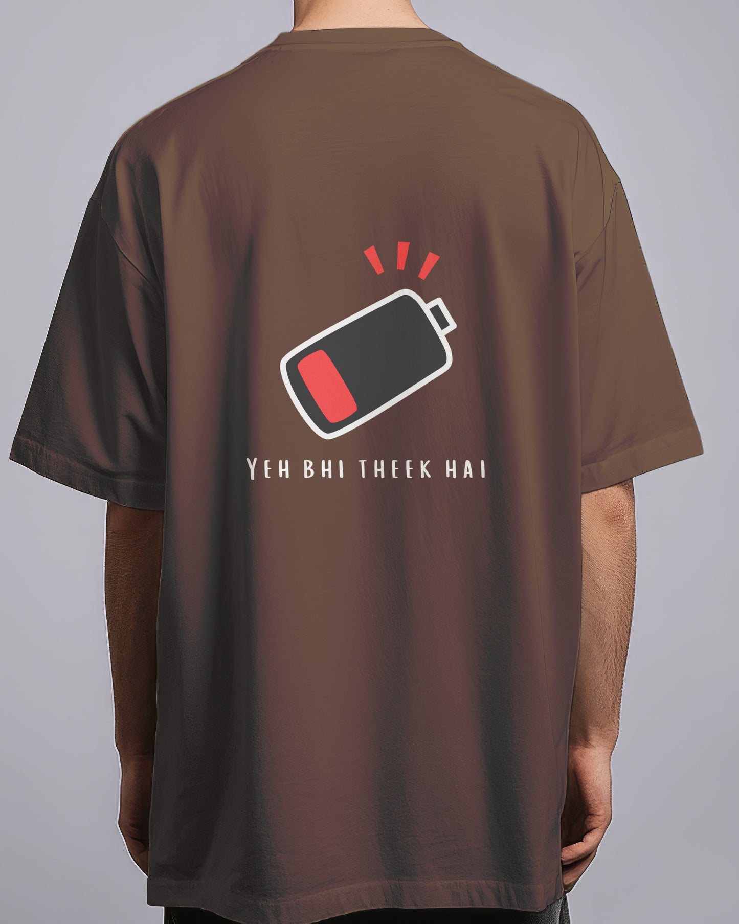 Graphic Drop Shoulder Tee - Ye Bhi Thek Hai