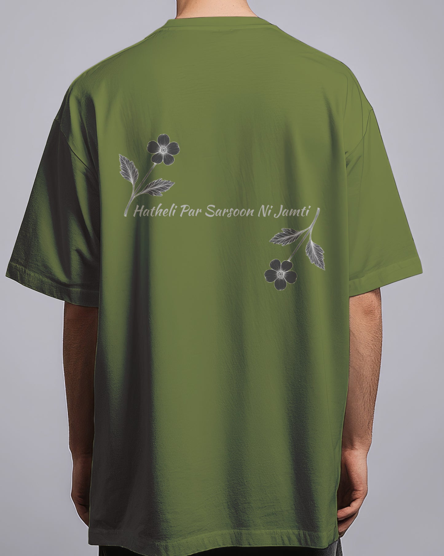 Graphic Drop Shoulder Tee - Hatheli Par Sarson Ni Jamti