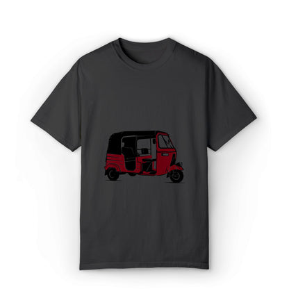 red rickshaw black graphic t-shirt on a white background
