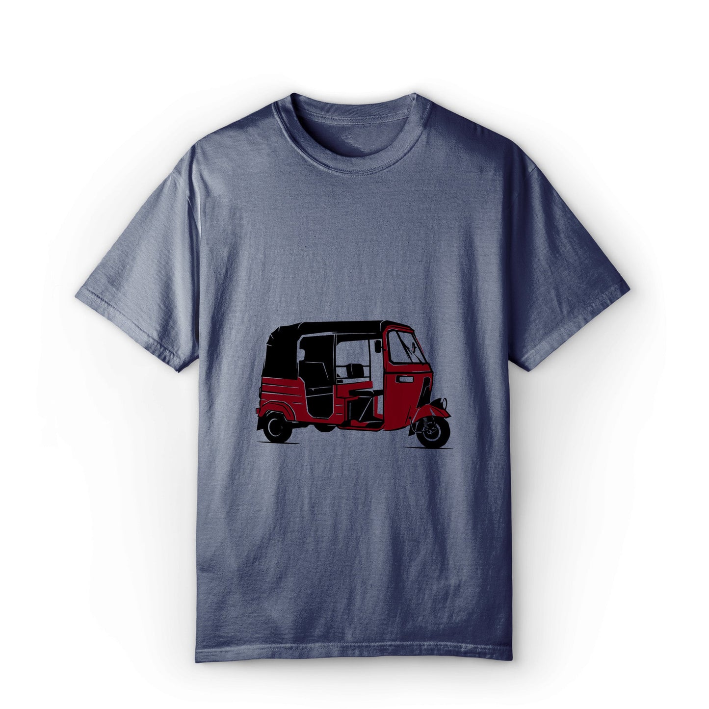 red rickshaw navy graphic t-shirt on a white background